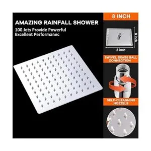 Rain Shower Head with 11 Adjustable Extension Arm Large_3