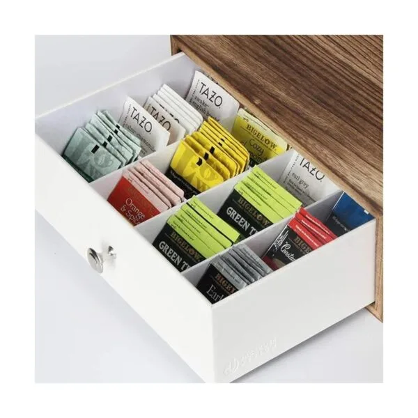JACKCUBE DESIGN Caja de almacenamiento de té de madera