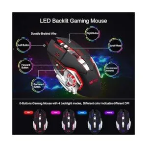 MFTEK Combinación de teclado y mouse para juegos con una