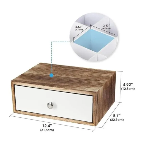 JACKCUBE DESIGN Caja de almacenamiento de té de madera