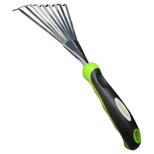 Garden Guru Rastrillo de mano de acero inoxidable con