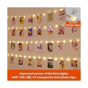 HXWEIYE Cadena de luces de 120 luces LED para fotos color_2