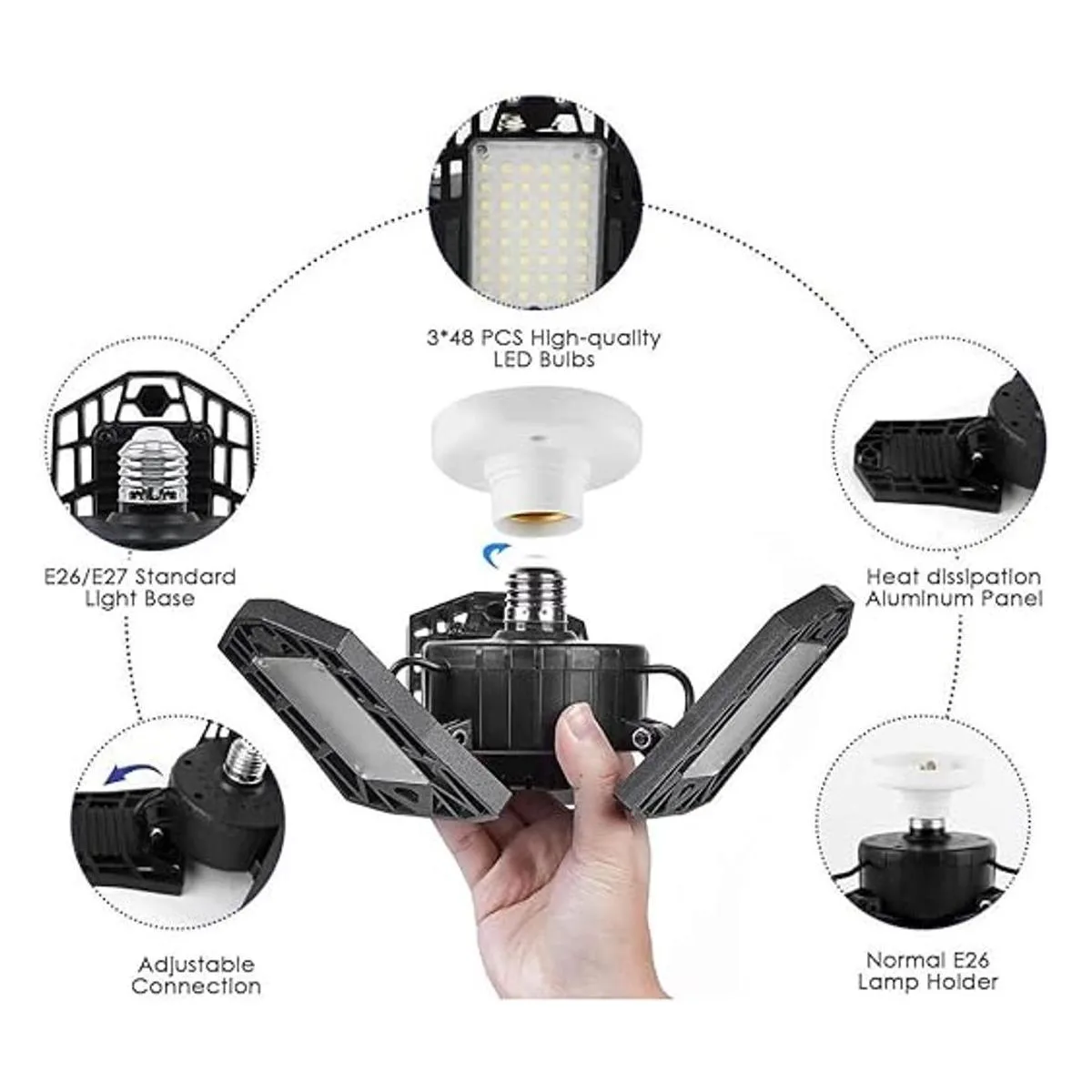 LED Garage Lights 6000 Lumen 6500K Daylight 60W Three_2