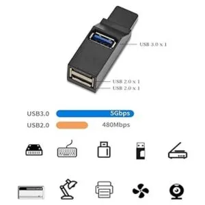 Exkokoro Hub de datos USB 3.02.0 de 3 puertos 2 puertos_4