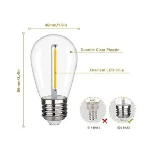 Cadena de luces LED S14 inastillables y impermeables