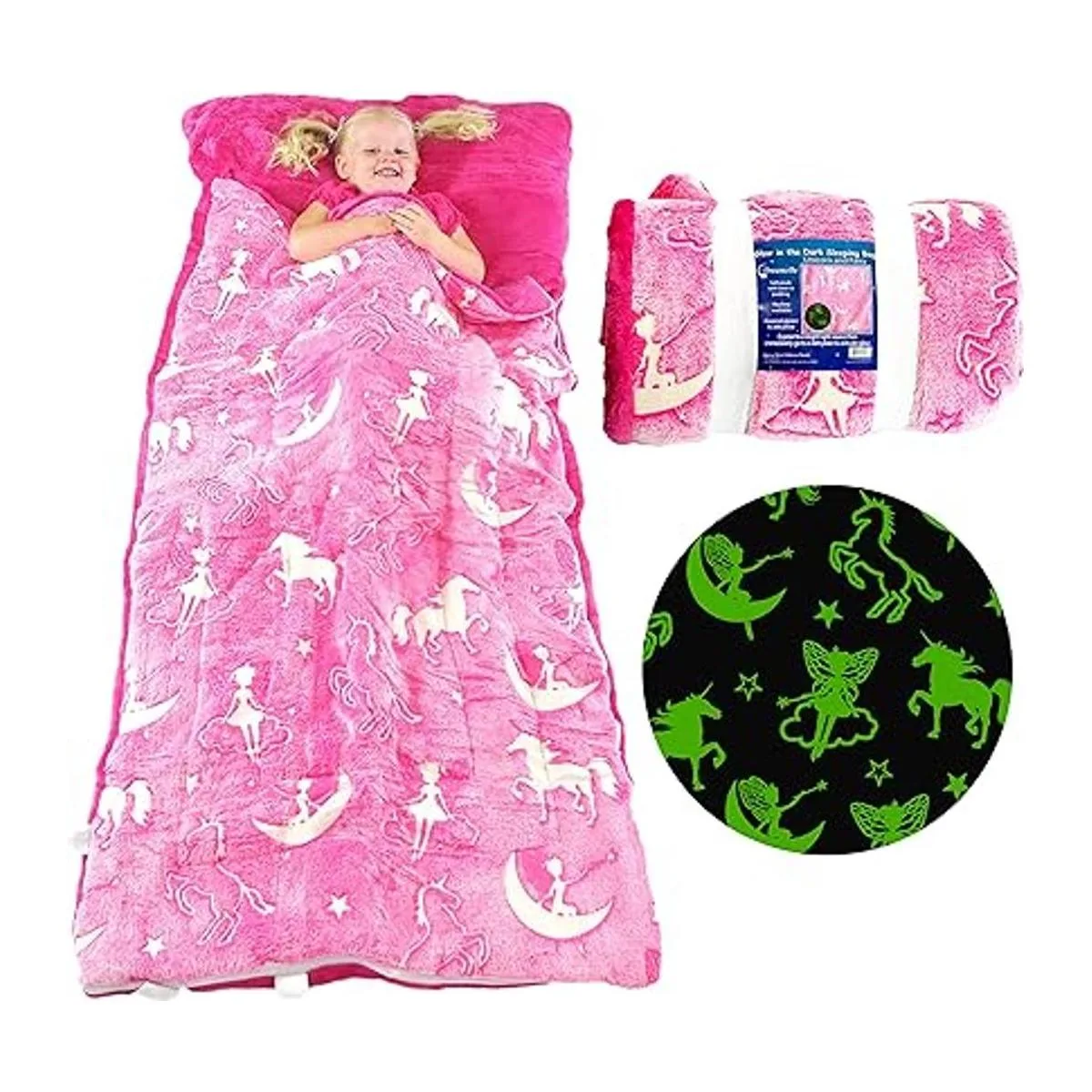 Kids Sleeping Bag Glow in The Dark Slumber Bag for Girls_6