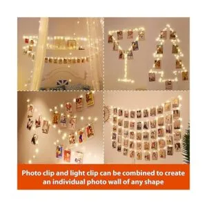 HXWEIYE Cadena de luces de 120 luces LED para fotos color_4