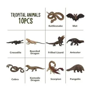 TOYMANY Juego de 10 figuras de animales de reptiles_2