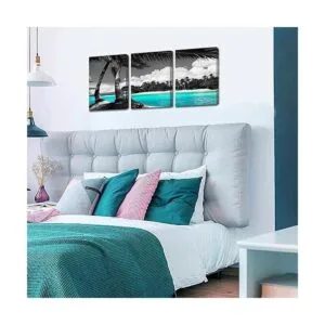 3 paneles de arte de pared en lienzo verde azulado en_4