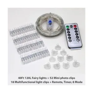 HXWEIYE Cadena de luces de 120 luces LED para fotos color_5