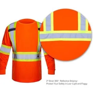 FONIRRA Camiseta de seguridad de manga larga reflectante