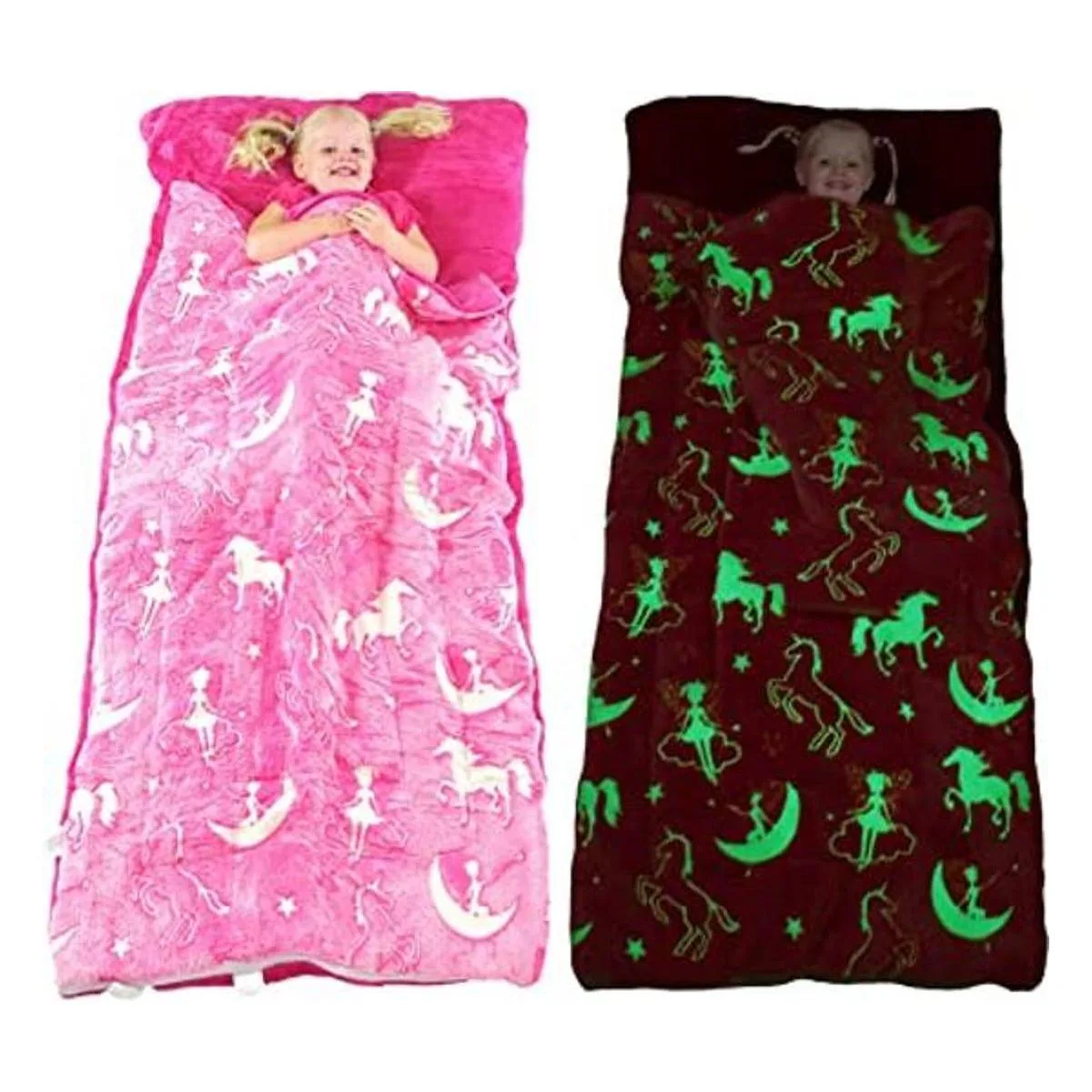 Kids Sleeping Bag Glow in The Dark Slumber Bag for Girls_1