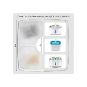 Comsmart Juego de filtros de fuente para mascotas 3