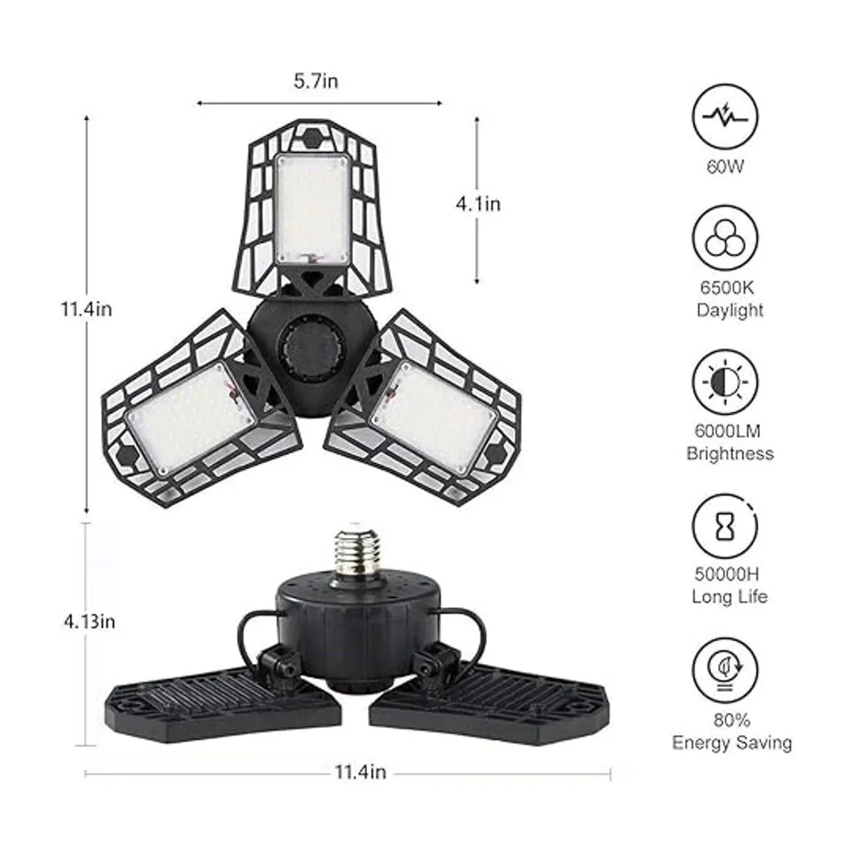 LED Garage Lights 6000 Lumen 6500K Daylight 60W Three_3