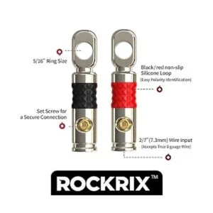 ROCKRIX True Copper 8 AWG Gauge Set Tornillo Batería_2