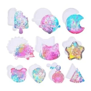 Larcenciel Juego de 15 moldes de resina para coctelera de_3