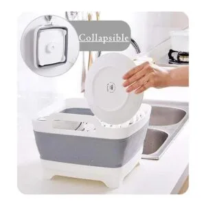 Lavabo plegable de 9 L con tapón de desage con asas de_4