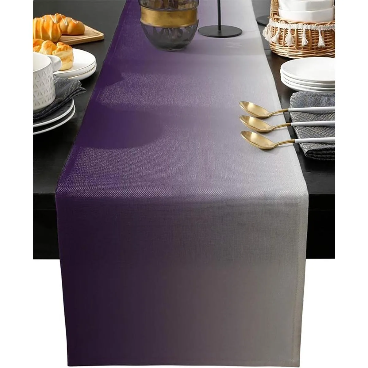 LeoHome Camino de mesa rectangular algodón 13.0 x 69.7