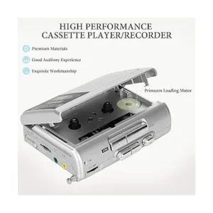 SEMIER Reproductor de casete portátil AM FM Radio estéreo_5
