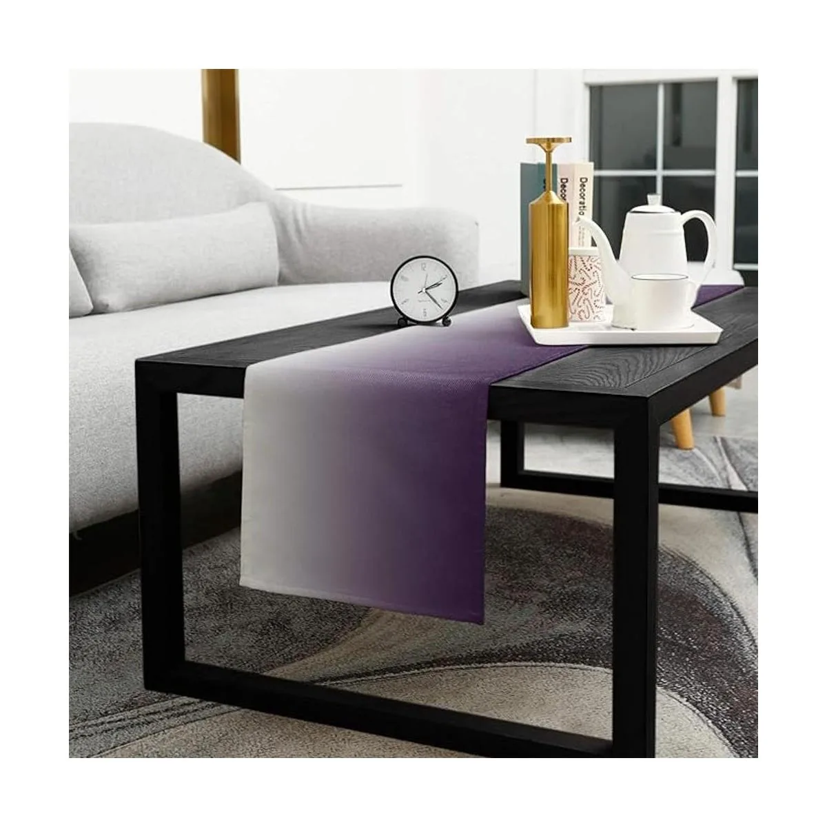 LeoHome Camino de mesa rectangular algodón 13.0 x 69.7