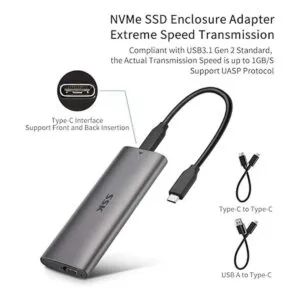 SSK Lector de caja SSD de aluminio USB C a M.2 NVMe sin_2