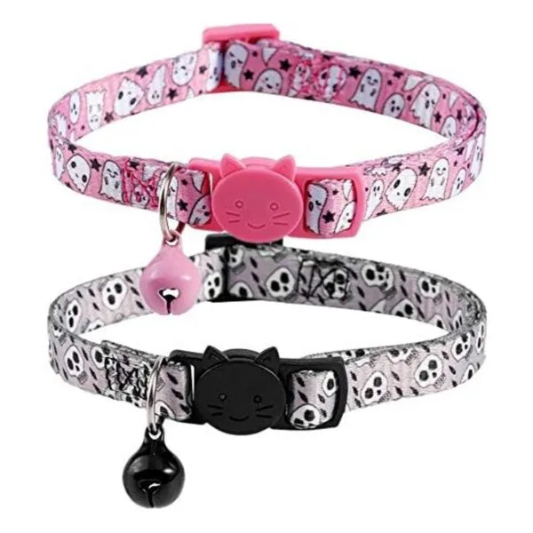 BoomBone 2 collares de calavera para gato collar de gato_1