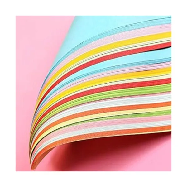 Origami Paper 500 hojas 10 colores vivos doble cara_3