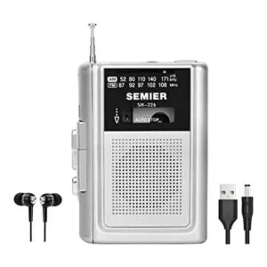 SEMIER Reproductor de casete portátil AM FM Radio estéreo_1