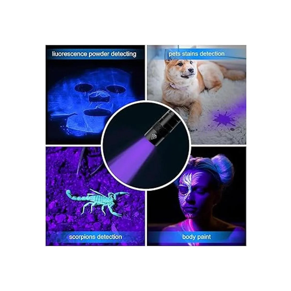 MOLAER Linterna de luz negra UV de 2 unidades Mini 395nm_6