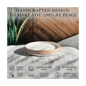 Mora Juego de 6 platos de cerámica 7.8 pulgadas postre