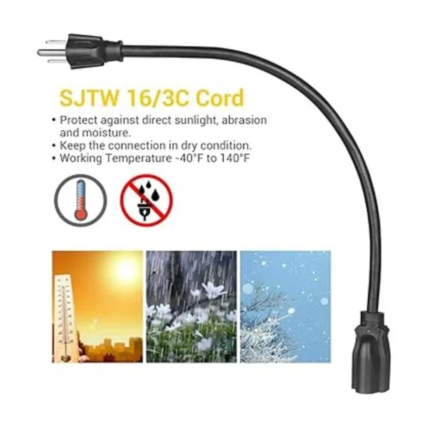 DEWENWILS Paquete de 10 cables de extensión cortos cable_3