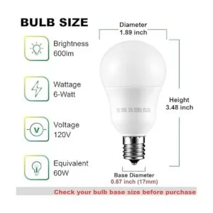 Bombilla LED E17 de base intermedia 6 W equivalente a 60