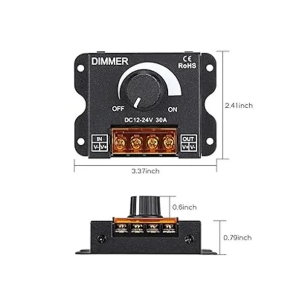 Regulador de intensidad de tira de luz LED DC 12 V24 V 30_2