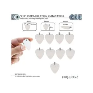 10 piezas de acero inoxidable púas de guitarra para hacer