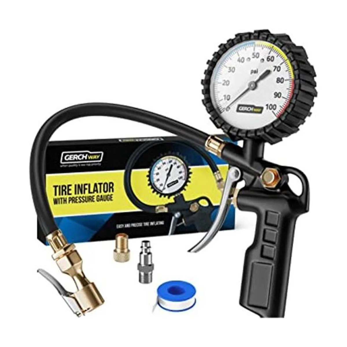 GERCHWAY Inflador de neumáticos con manómetro esfera_1