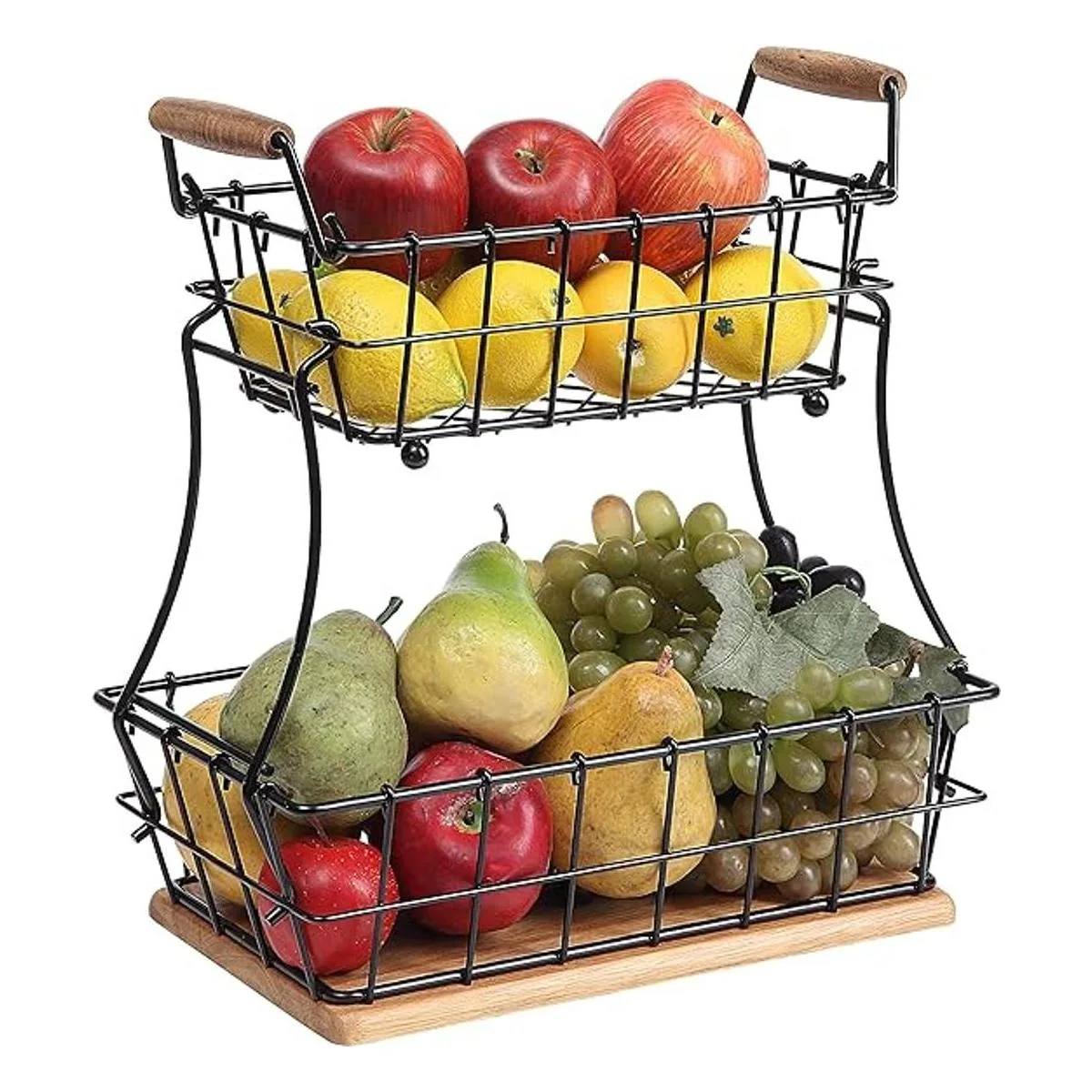 SunnyPoint Cesta rectangular de alambre de 2 niveles para_1