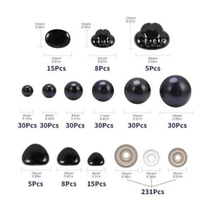 Ojos y narices de seguridad 462 piezas de ojos de