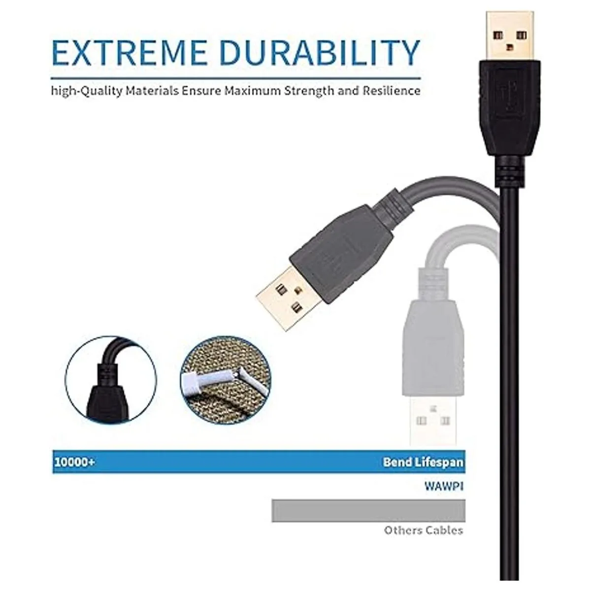 Cable USB A a A macho de 40 pies Tan QY USB a USB cable_4