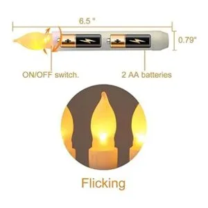 Raycare LED Flameless Taper Candles Battery Operated with_2