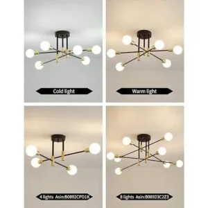 Sputnik Candelabro de mediados de siglo moderno E26 LED_2