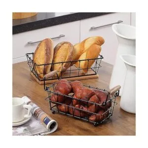 SunnyPoint Cesta rectangular de alambre de 2 niveles para_4