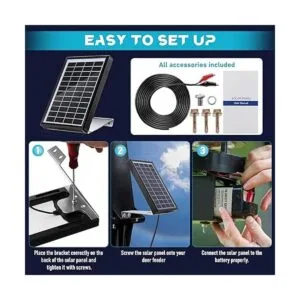 Panel solar de 6 V y 3.5 W para comedero de ciervos