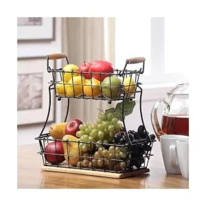 SunnyPoint Cesta rectangular de alambre de 2 niveles para_2