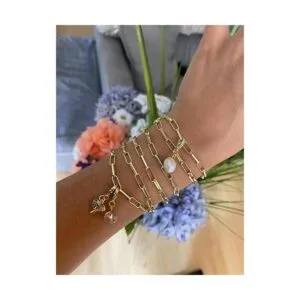 ALEXCRAFT Collar de eslabones de latón chapado en oro de_6