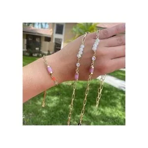 ALEXCRAFT Collar de eslabones de latón chapado en oro de_2