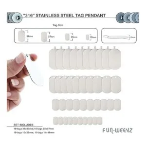 FunWeevz 40 colgantes en blanco para etiqueta de perro