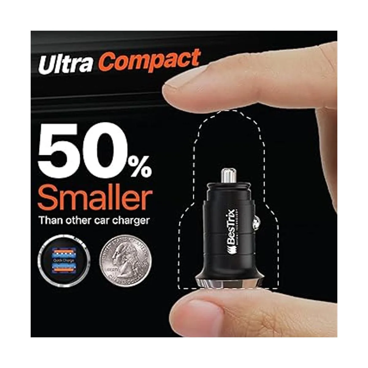 BESTRIX Cargador de coche de carga rápida 4.0 Dual USB_5