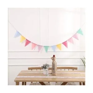 ToBeIT Banderines triangulares con colgante de arpillera