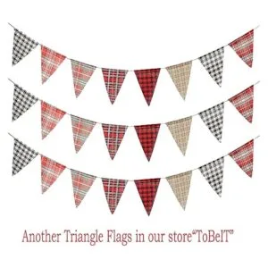 ToBeIT Banderines triangulares con colgante de arpillera