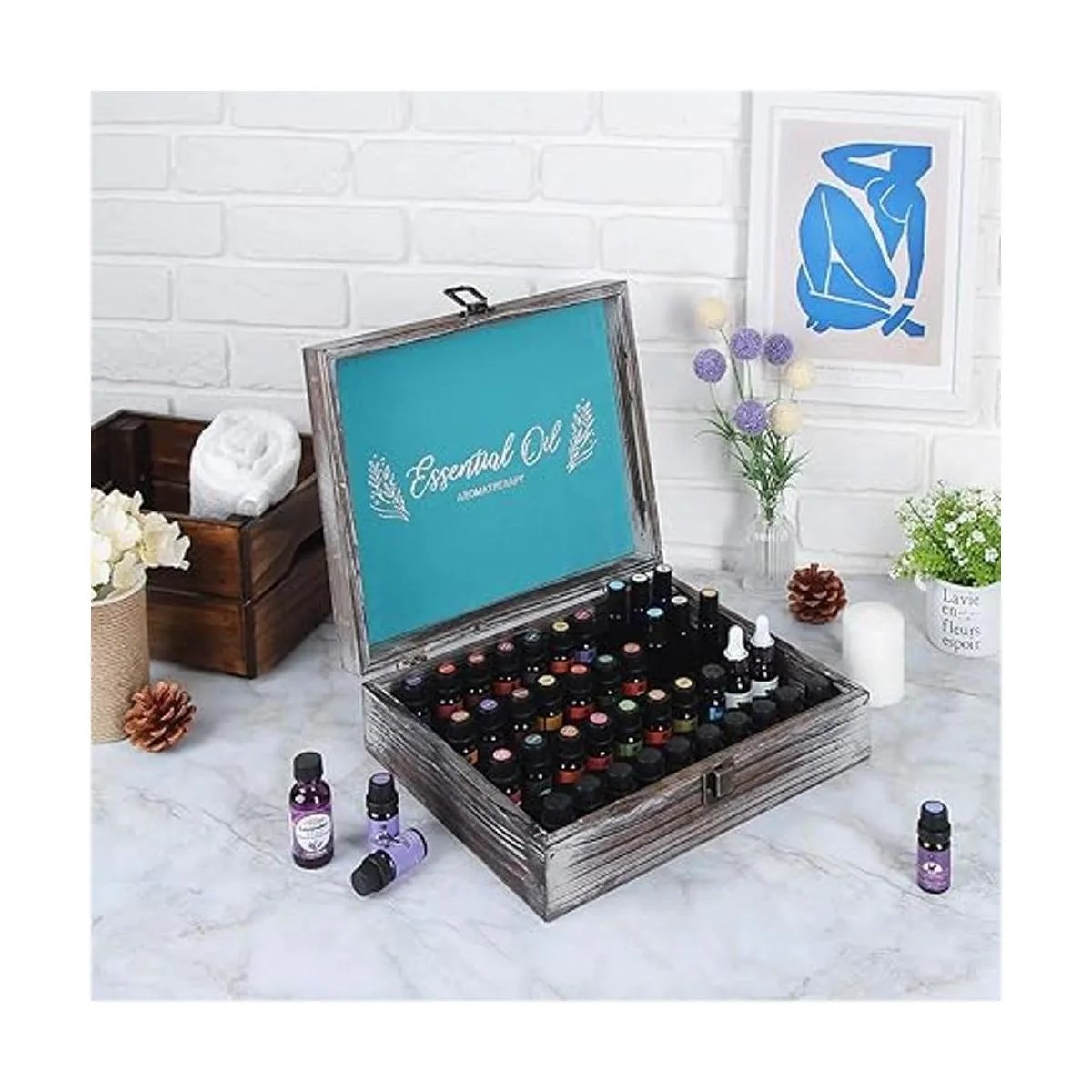 J JACKCUBE DESIGN MK588A Caja de madera rústica